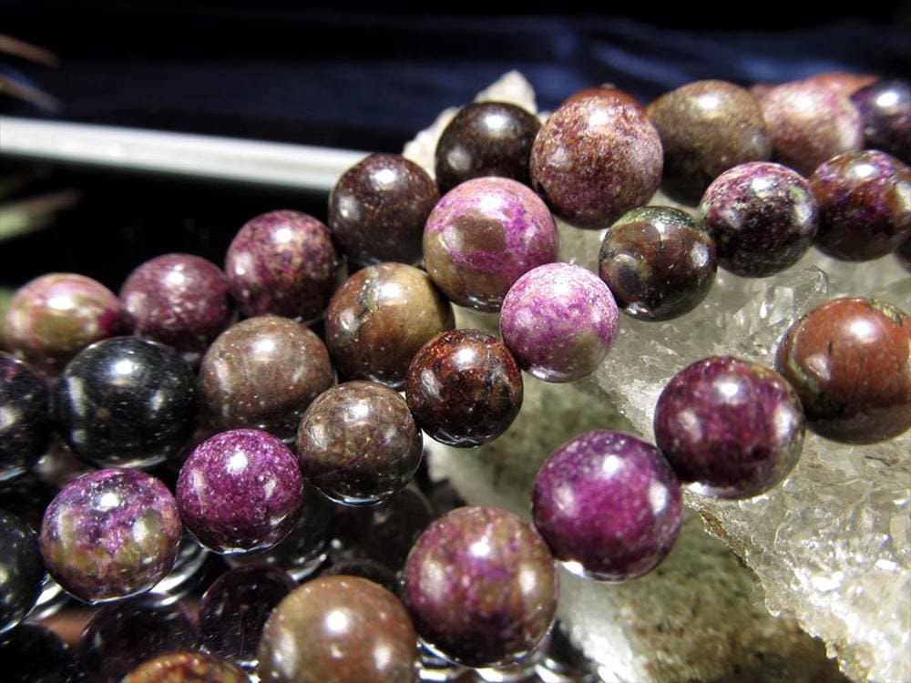 ビーズ連 スティヒタイト スティヒト石 天然石 サーペンティン アトランティサイト