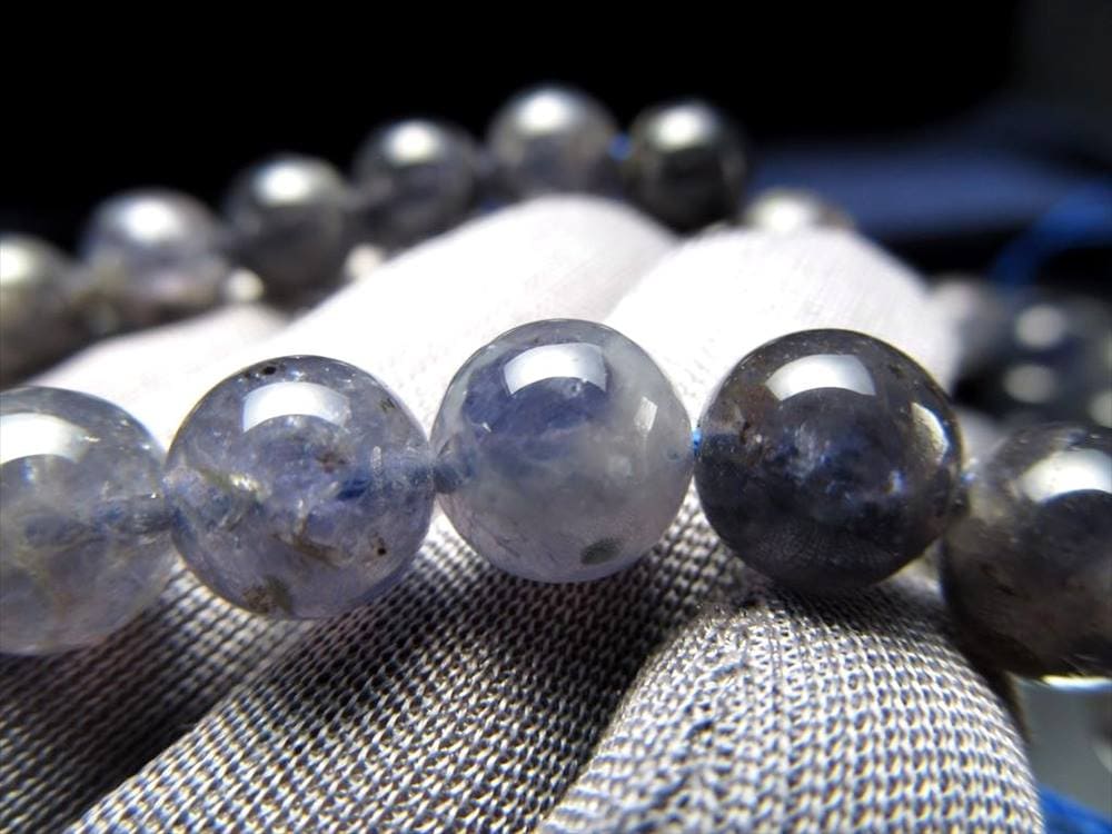 アイオライト 菫青石 一連 ビーズ 連材