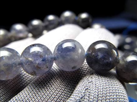 アイオライト 菫青石 一連 ビーズ 連材