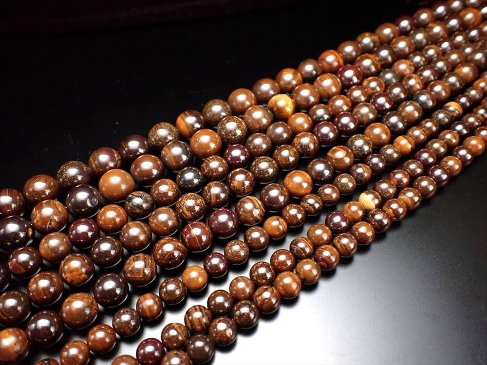 ビーズ連 ボルダーオパール 蛋白石 天然石 アクセサリー