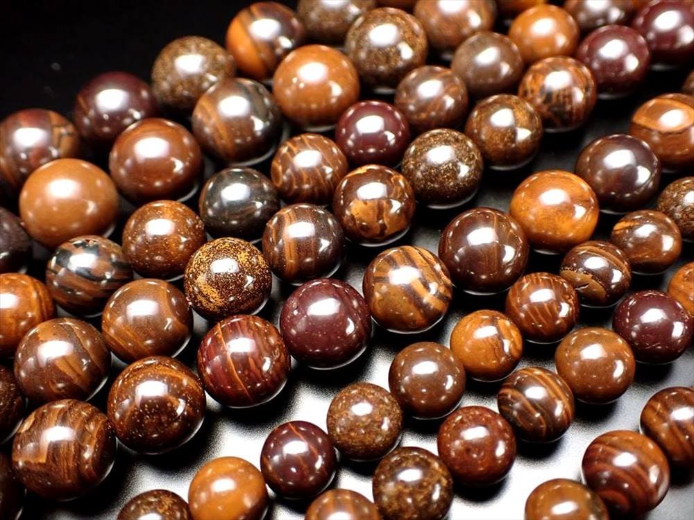 ビーズ連 ボルダーオパール 蛋白石 天然石 アクセサリー