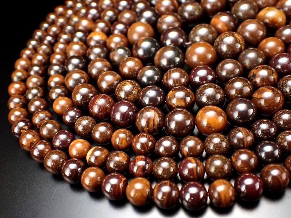 ビーズ連 ボルダーオパール 蛋白石 天然石 アクセサリー