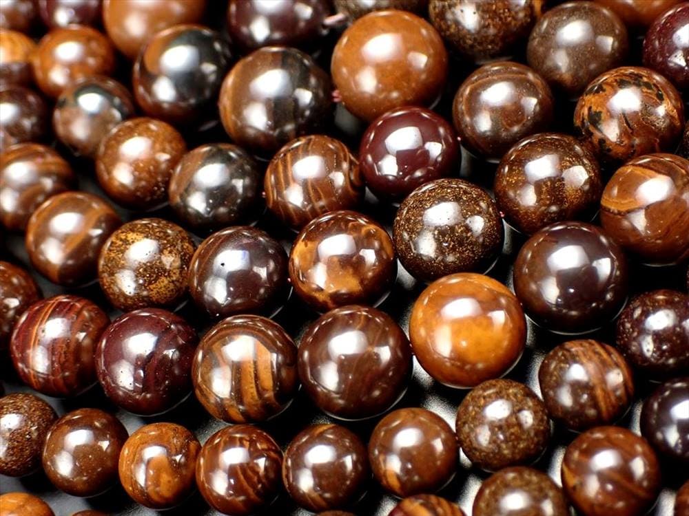 ビーズ連 ボルダーオパール 蛋白石 天然石 アクセサリー