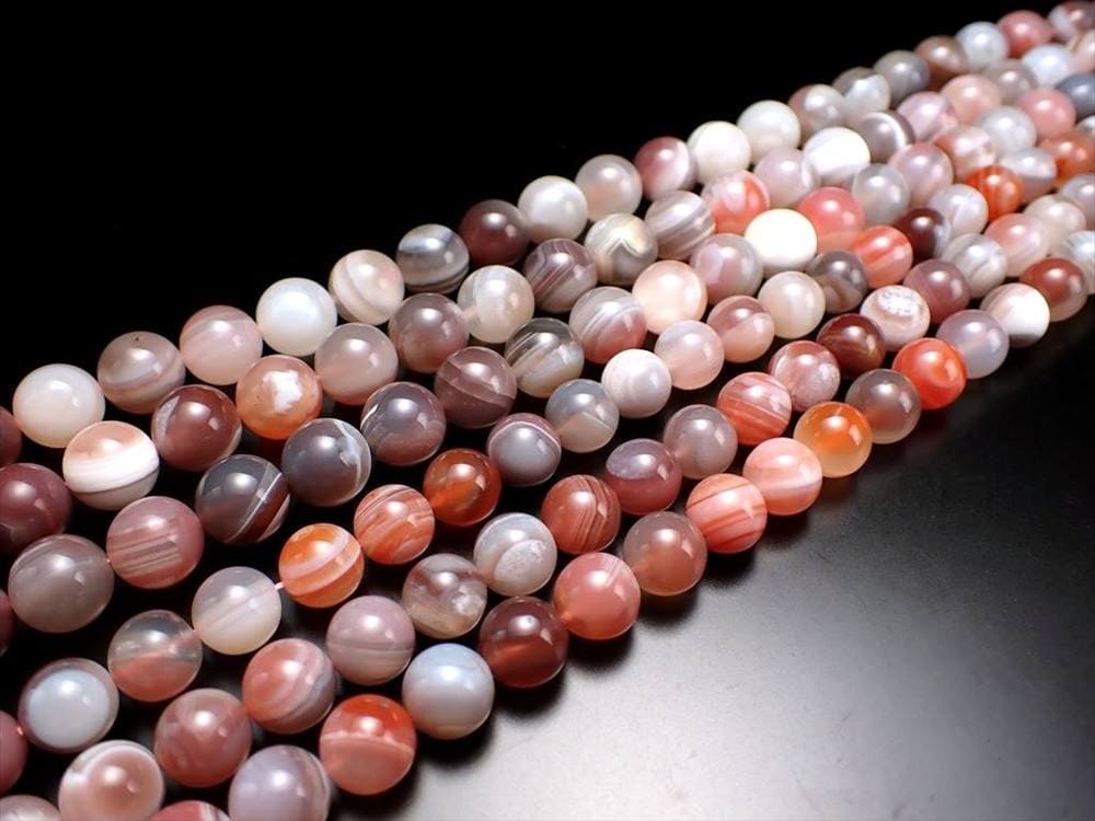 ビーズ連 ボツワナアゲート メノウ 天然石 アクセサリー