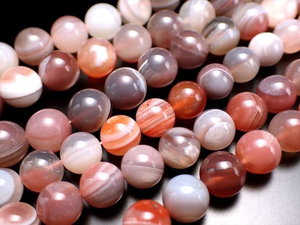 ビーズ連 ボツワナアゲート メノウ 天然石 アクセサリー