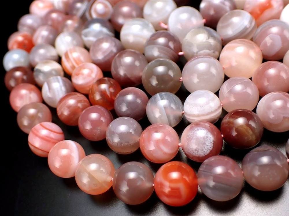 ビーズ連 ボツワナアゲート メノウ 天然石 アクセサリー