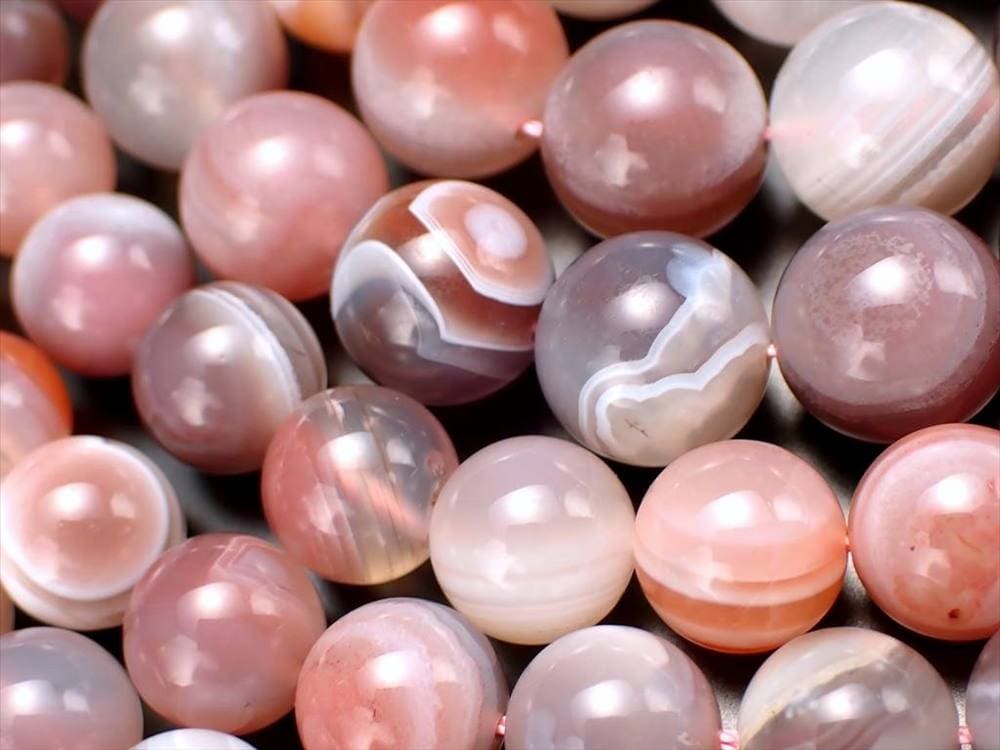 ビーズ連 ボツワナアゲート メノウ 天然石 アクセサリー