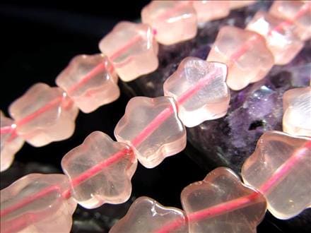 ローズクォーツ 紅水晶 紅石英 ビーズ 星型 スター