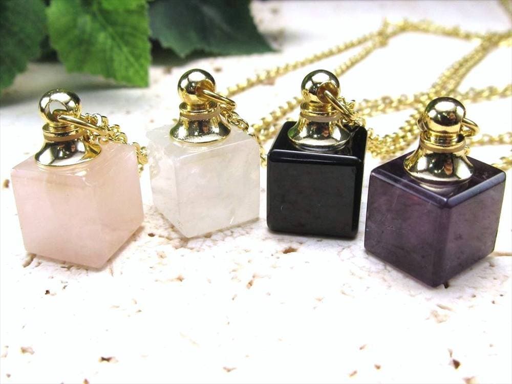 天然石アロマボトル 天然石香水瓶 ローズクォーツ 水晶 アメジスト ラピスラズリ