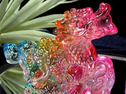 ドラゴン 龍 置物 クリスタルガラス 龍玉
