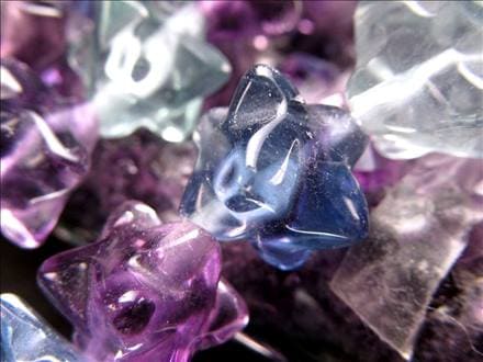 フローライト 蛍石 マルチカラー マカバスター 星型八面体 ビーズ連 連材