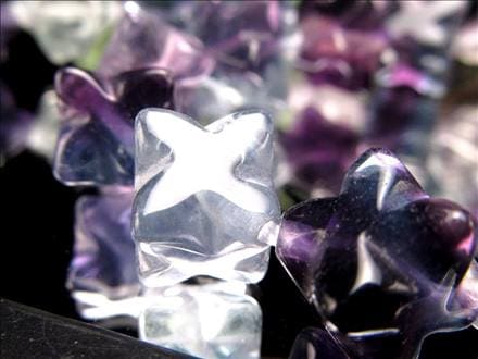 フローライト 蛍石 マルチカラー マカバスター 星型八面体 ビーズ連 連材