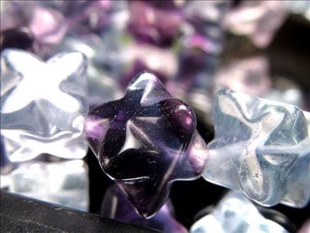 フローライト 蛍石 マルチカラー マカバスター 星型八面体 ビーズ連 連材