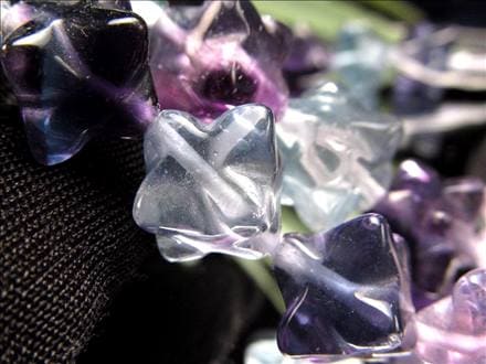 フローライト 蛍石 マルチカラー マカバスター 星型八面体 ビーズ連 連材