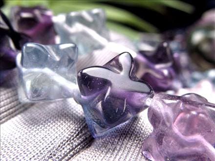 フローライト 蛍石 マルチカラー マカバスター 星型八面体 ビーズ連 連材