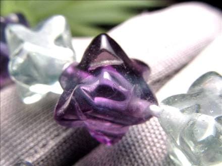 フローライト 蛍石 マルチカラー マカバスター 星型八面体 ビーズ連 連材