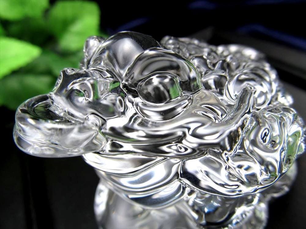 クリスタルガラス 置物 透明 銭蛙 瑞獣