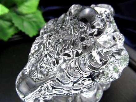 クリスタルガラス 置物 透明 銭蛙 瑞獣