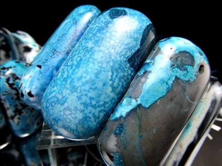 アゲート バングル ブレスレット ブルー マーブル