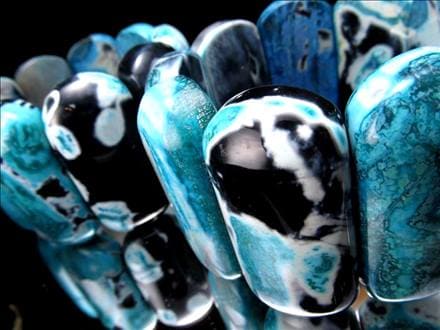 アゲート バングル ブレスレット ブルー マーブル