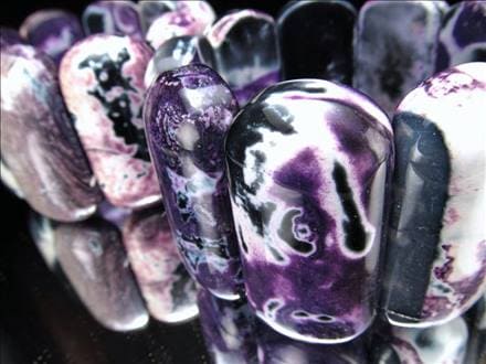 アゲート バングル ブレスレット パープル マーブル