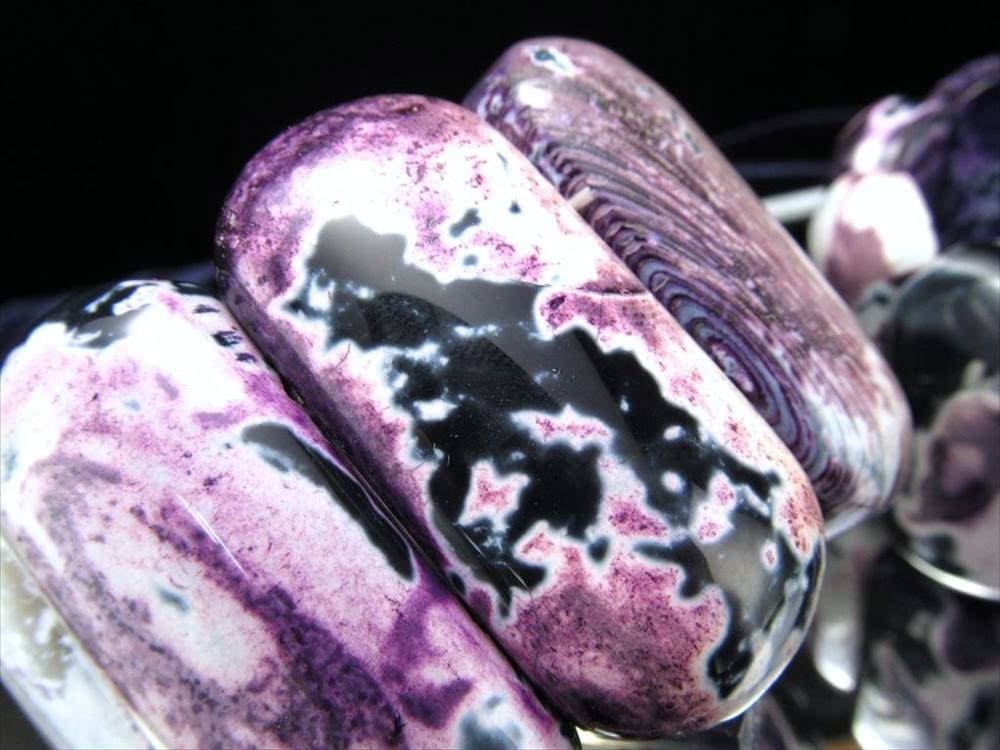 アゲート バングル ブレスレット パープル マーブル