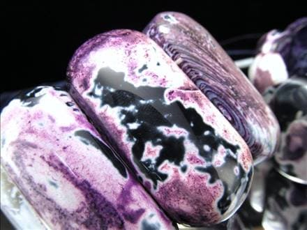 アゲート バングル ブレスレット パープル マーブル
