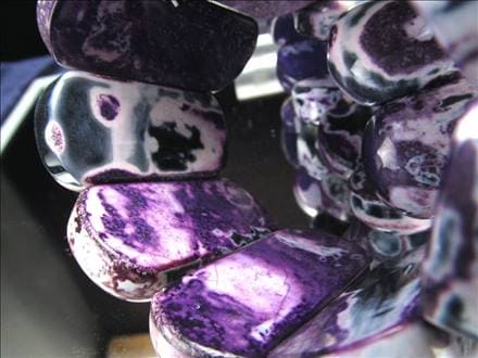 アゲート バングル ブレスレット パープル マーブル