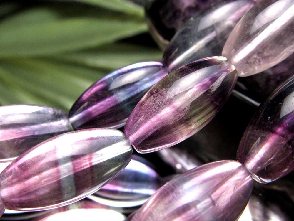 フローライト 蛍石 マルチカラー 天珠型 ビーズ連 連材