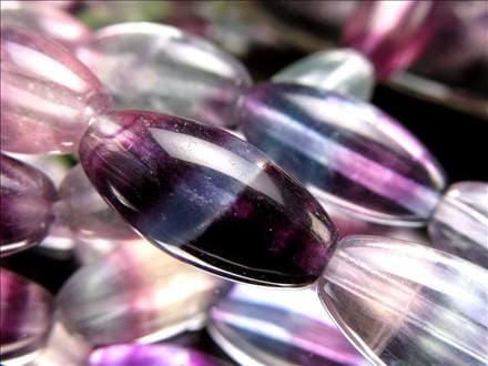 フローライト 蛍石 マルチカラー 天珠型 ビーズ連 連材