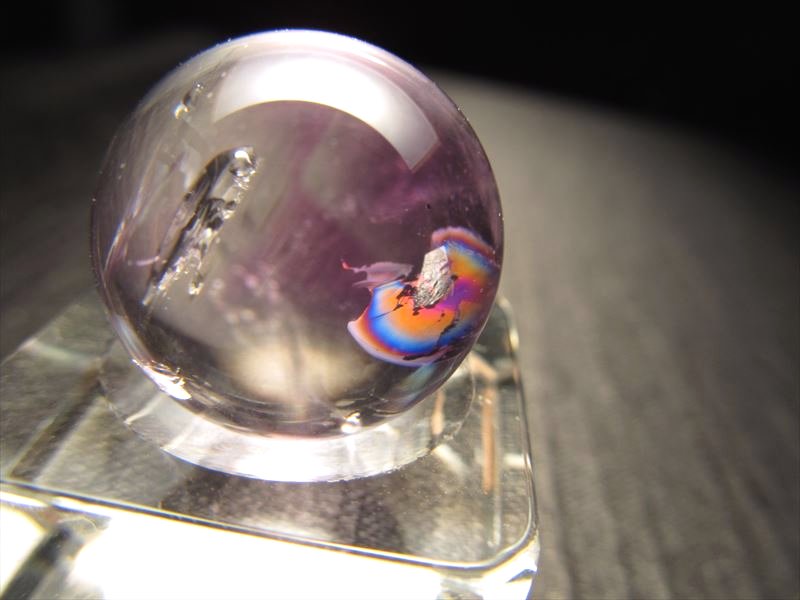 ☆激レア！水＆虹入り☆美麗！バイカラー☆古代の水を封入した水晶