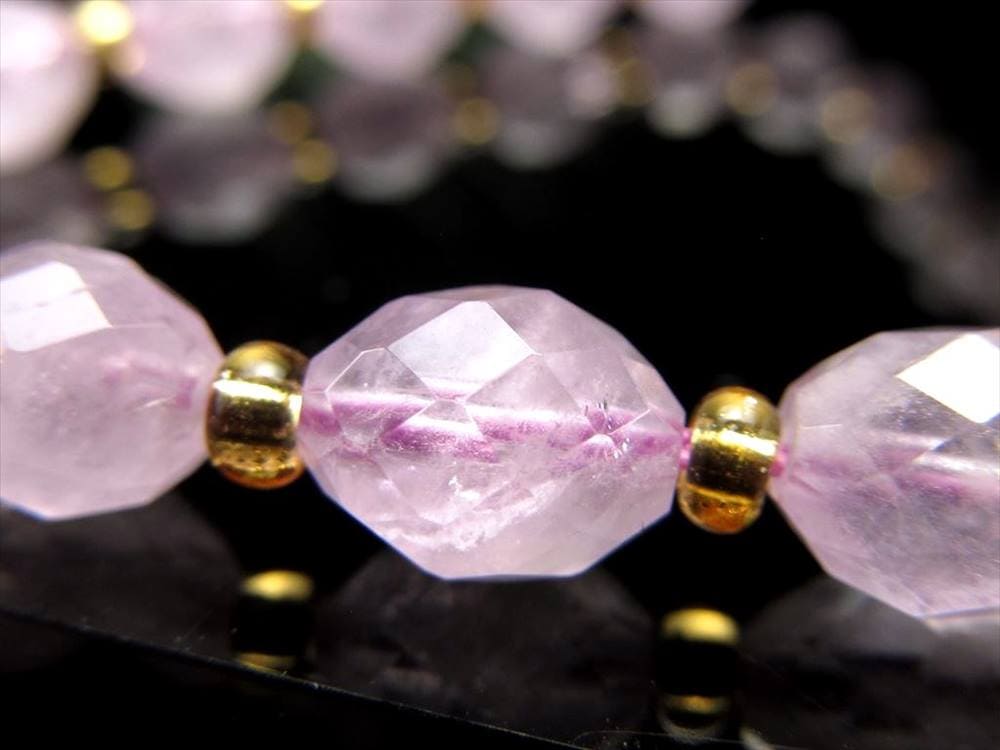ラベンダーアメジスト 紫水晶 アメジスト ファセットカット ビーズ連 連材