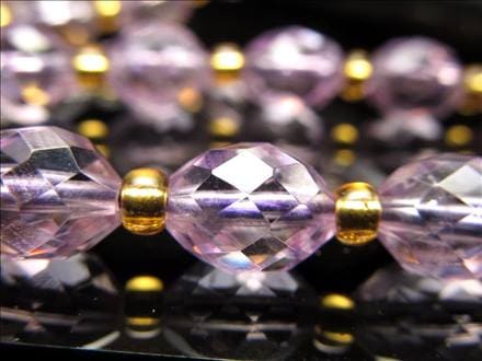 ラベンダーアメジスト 紫水晶 ファセットカット ビーズ連 連材
