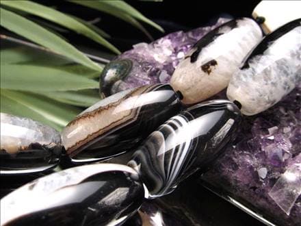 水晶 瑪瑙 瑪瑙クォーツ 天珠型 ビーズ連 連材