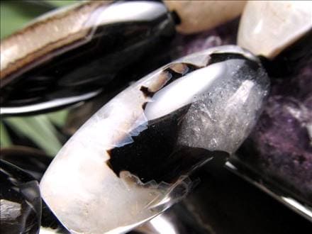 水晶 瑪瑙 瑪瑙クォーツ 天珠型 ビーズ連 連材