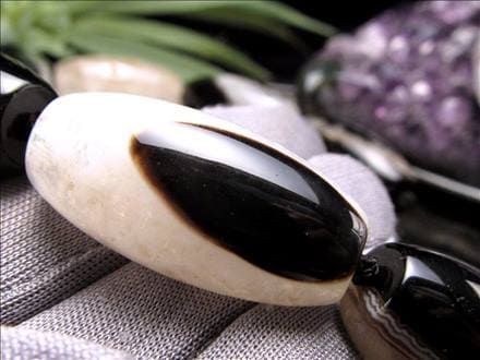 水晶 瑪瑙 瑪瑙クォーツ 天珠型 ビーズ連 連材