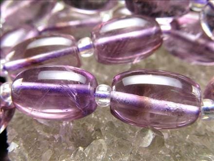 アメジスト 紫水晶 エレスチャル 天珠型 ビーズ連 連材