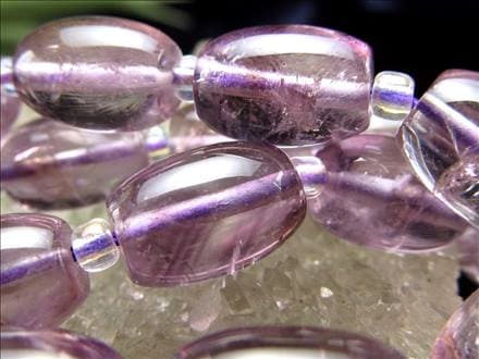 アメジスト 紫水晶 エレスチャル 天珠型 ビーズ連 連材