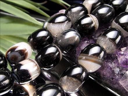 水晶 瑪瑙 瑪瑙クォーツ 天珠型 ビーズ連 連材