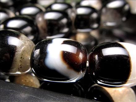 水晶 瑪瑙 瑪瑙クォーツ 天珠型 ビーズ連 連材