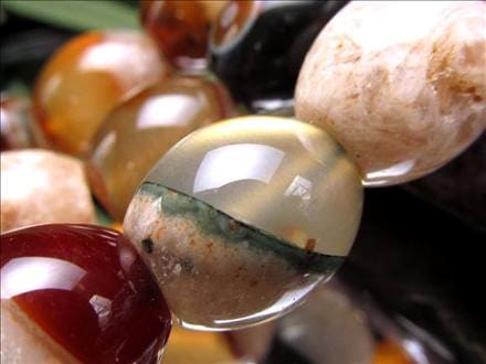 水晶 瑪瑙 瑪瑙クォーツ 天珠型 ビーズ連 連材