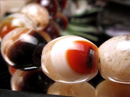 水晶 瑪瑙 瑪瑙クォーツ 天珠型 ビーズ連 連材