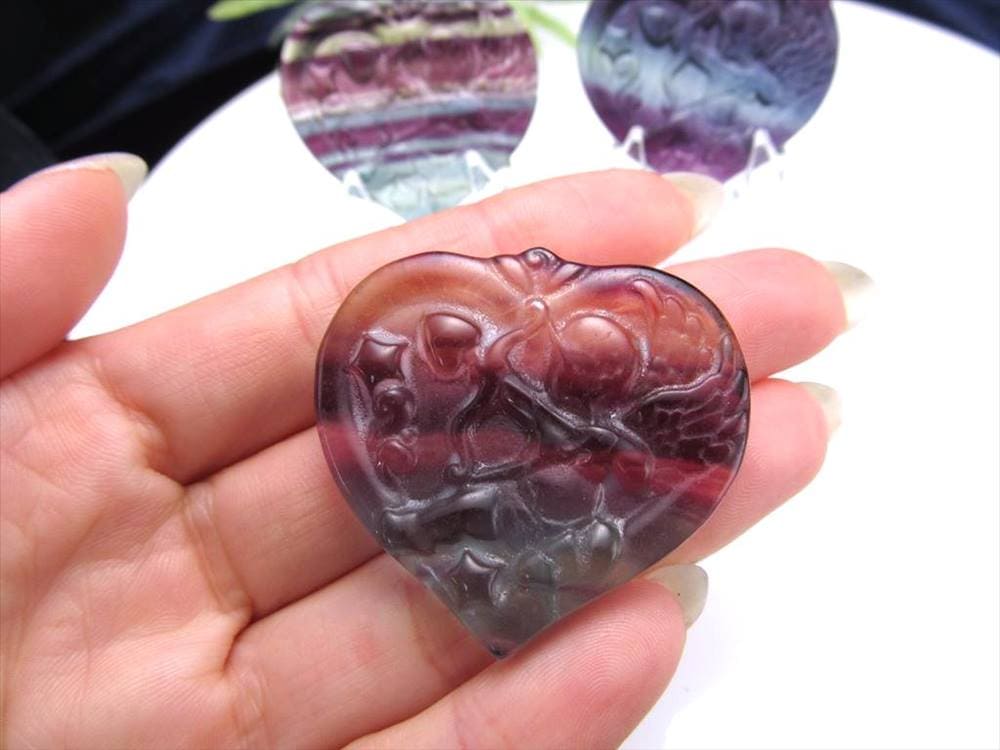 フローライト 蛍石 タンブル カービング お守り