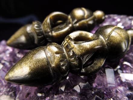 ゴールデンシャイン オブシディアン プルパ 金剛杭 守護石
