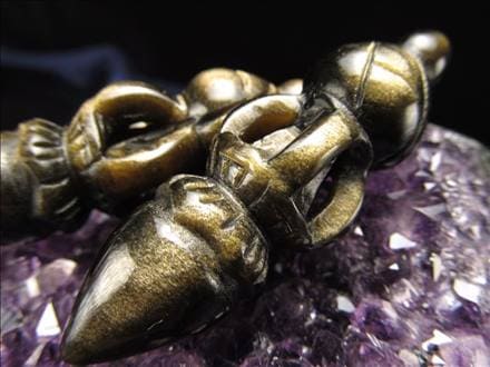 ゴールデンシャイン オブシディアン プルパ 金剛杭 守護石