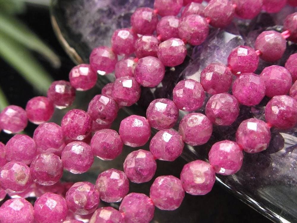 ルビー,7月の誕生石,ビーズ連,連材