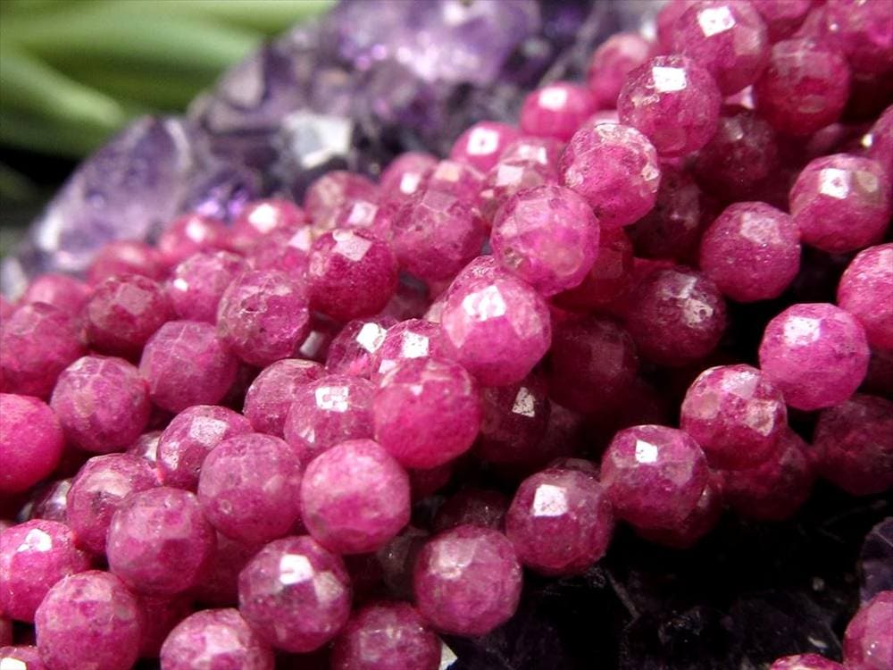 ルビー,7月の誕生石,ビーズ連,連材