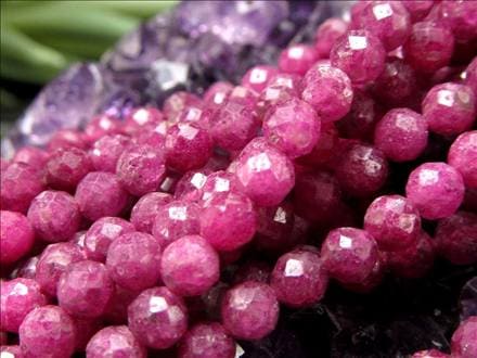 ルビー,7月の誕生石,ビーズ連,連材