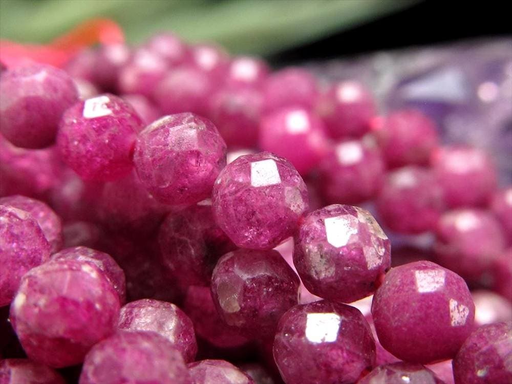 ルビー,7月の誕生石,ビーズ連,連材