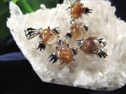 ブラウンルチルクォーツ ペンダント エンジェル シルバー 天使